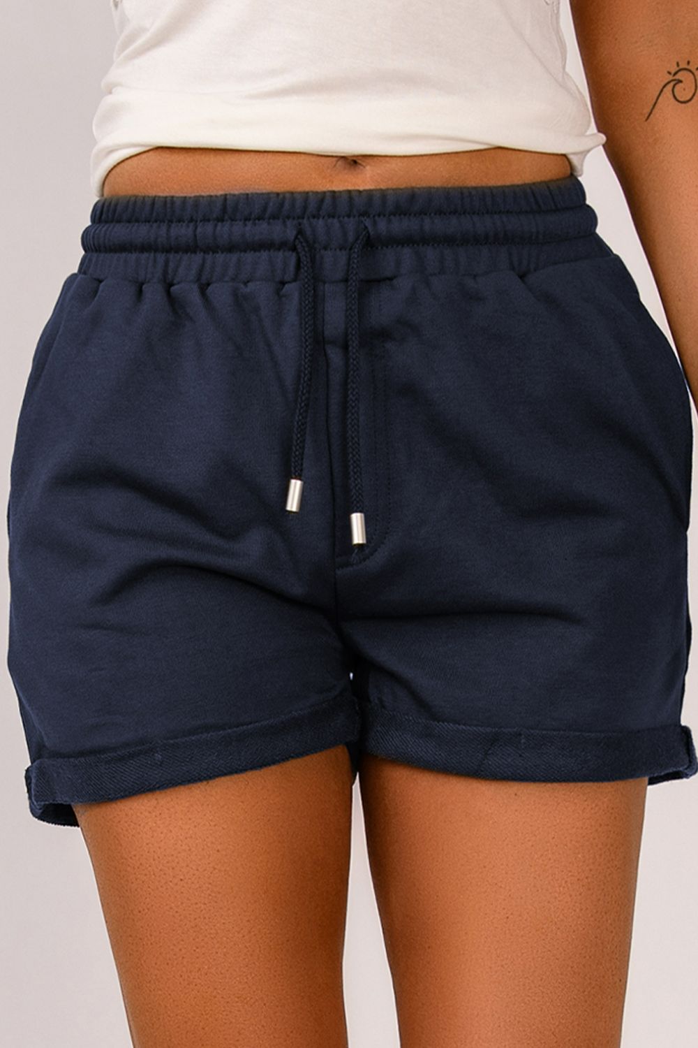 Drawstring Cuffed Shorts with Pockets Ins Street