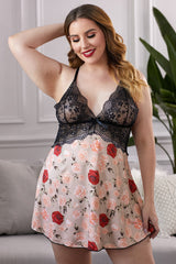 Lace Bra Splicing Floral Babydoll Ins Street