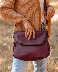 Dandy Crossbody Messenger Bag - Burgundy - FINAL SALE MODA-001