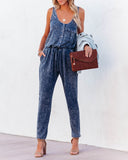 Danica Pocketed Washed Knit Jumpsuit PROM-001