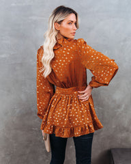 Dante Metallic Ruffle Tie Blouse - Marmalade - FINAL SALE AEOM-001