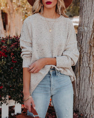 Darby Speckled Knit Sweater - Oatmeal - FINAL SALE LUMI-001