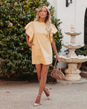 Davina Cotton Pocketed Mini Dress - Yellow MABL-001