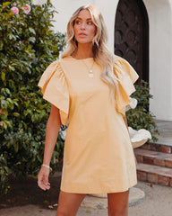 Davina Cotton Pocketed Mini Dress - Yellow MABL-001