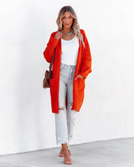 Dayson Pocketed Knit Cardigan - Flame Orange - FINAL SALE DEE-001