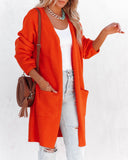 Dayson Pocketed Knit Cardigan - Flame Orange - FINAL SALE DEE-001