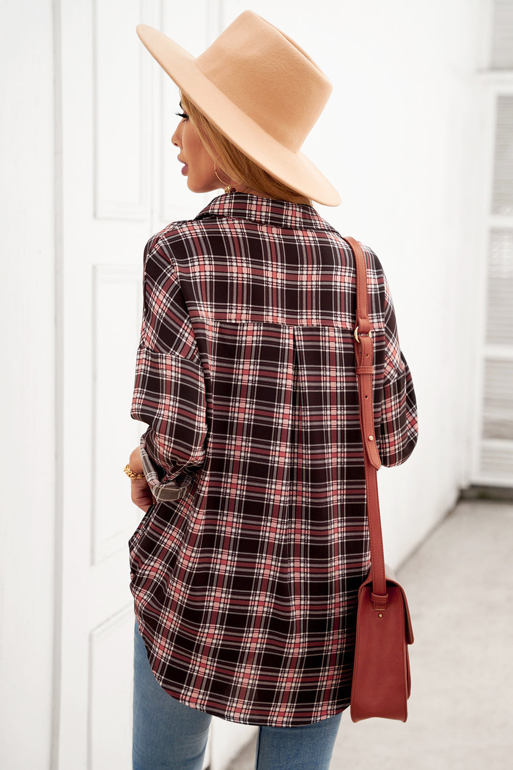 Plaid Button Relaxed Fit Shirt Ins Street