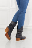 MMShoes Better in Texas Scrunch Cowboy Boots in Navy Ins Street