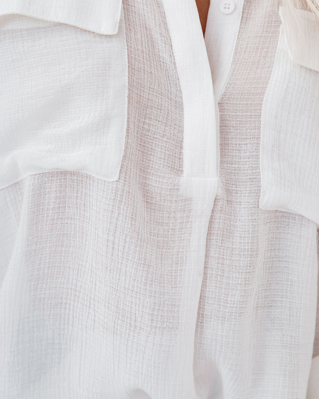 Dedicated Button Down Pocket Top - Ivory LUMI-001