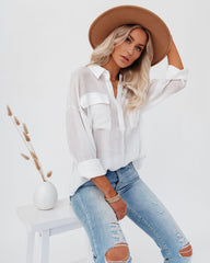 Dedicated Button Down Pocket Top - Ivory LUMI-001