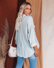 Dedicated Button Down Pocket Top - Sage LUMI-001