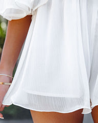 Definitely Demure Off The Shoulder Chiffon Romper - White ENDL-001