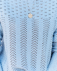 Del Ray Scalloped Knit Sweater - Blue - FINAL SALE FLAW-001