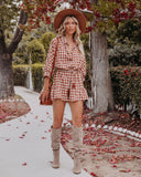 Dennison Cotton Gingham Romper Ins Street