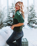 Derin Two-Tone Turtleneck Knit Sweater - Hunter Green Ins Street