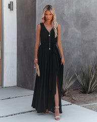 Diana Sleeveless Maxi Dress - Black Ins Street