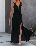 Diana Sleeveless Maxi Dress - Black Ins Street