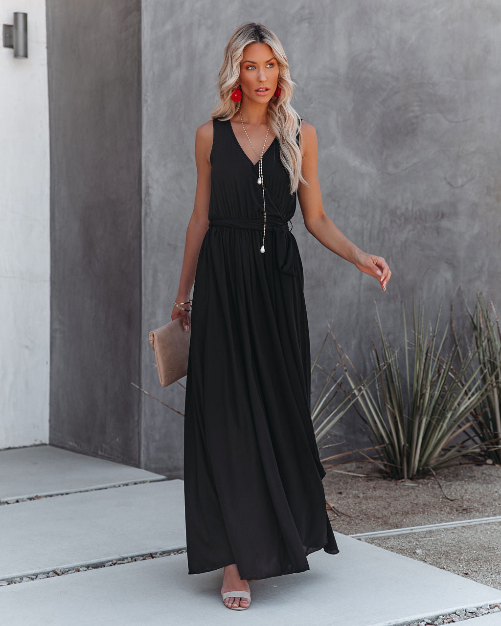 Diana Sleeveless Maxi Dress - Black Ins Street