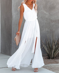 Diana Sleeveless Maxi Dress - Off White Ins Street