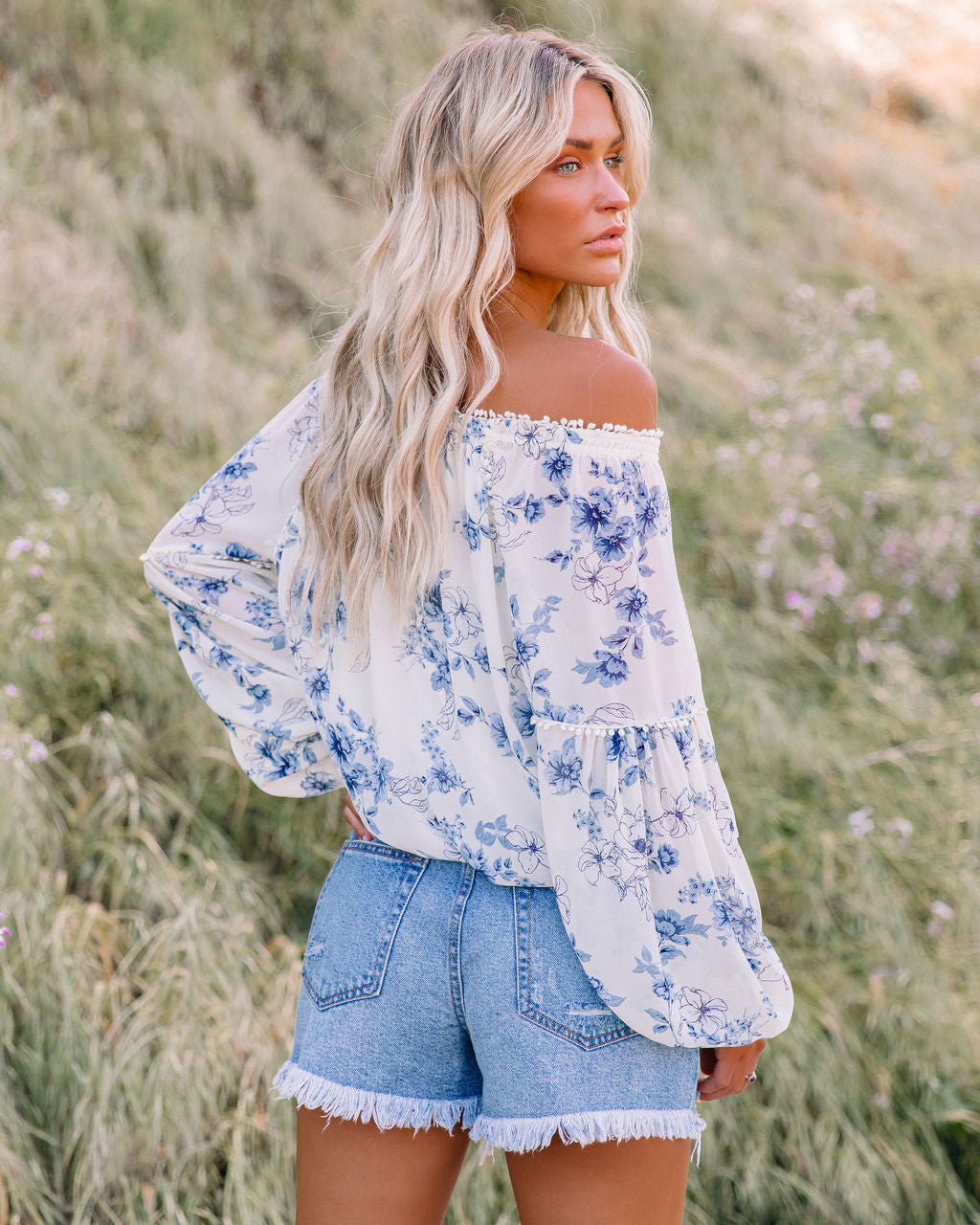 Discovery Floral Off The Shoulder Blouse Ins Street