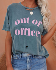 Distressed Out Of Office Cotton Tee Ins Street