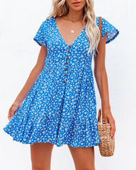 Dive Deep Button Down Babydoll Dress Ins Street