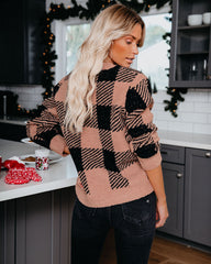 Down The Chimney Plaid Soft Knit Sweater Ins Street