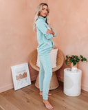 Dreamcatcher Cotton Blend Half Zip Pullover - Malibu Mint Ins Street