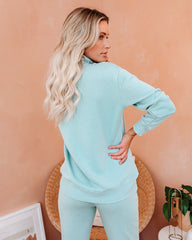 Dreamcatcher Cotton Blend Half Zip Pullover - Malibu Mint Ins Street