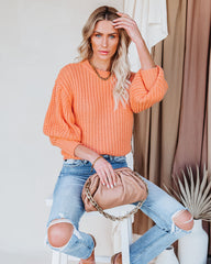 Dream In Tangerine Knit Sweater Ins Street