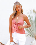 Dublin Cotton Tie Front Babydoll Crop Top - Ginger Ins Street