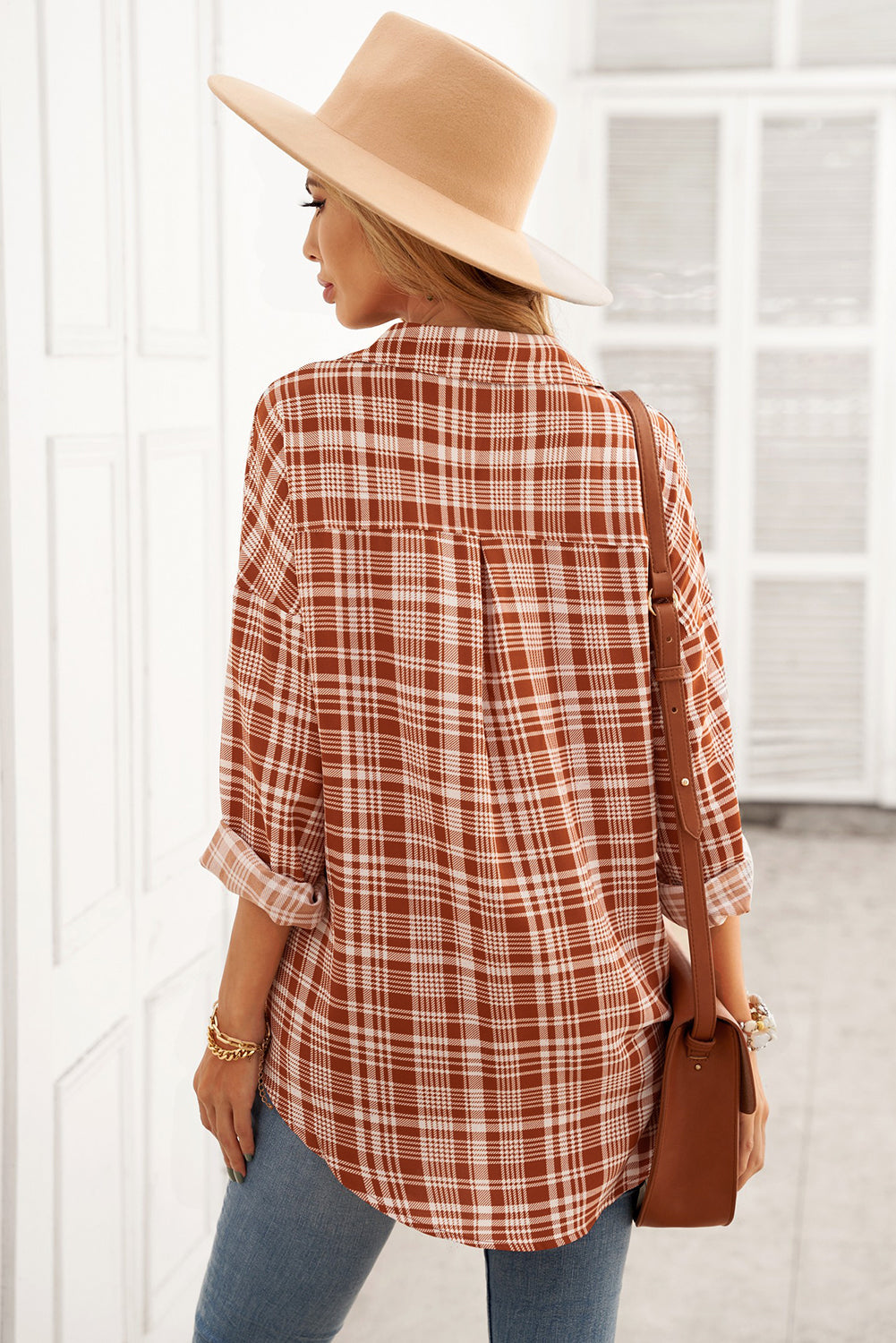 Plaid Button Relaxed Fit Shirt Ins Street