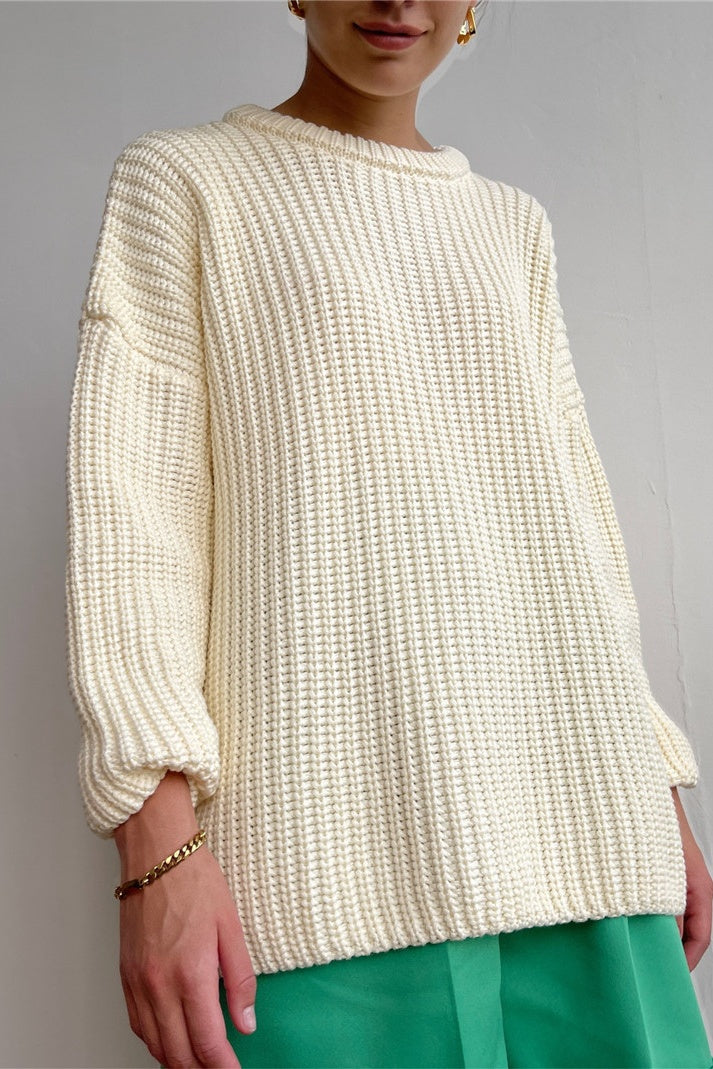 Loose Candy Color Round Neck Sweater Ins street