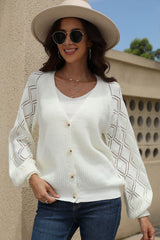 Openwork Raglan Sleeve Cardigan Ins Street