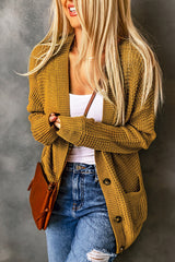Drop Shoulder Button Down Pocketed Cardigan Ins Street