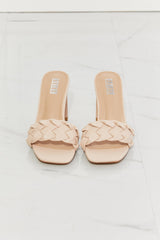 MMShoes Top of the World Braided Block Heel Sandals in Beige Ins Street