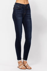 High Rise Skinny Jeans with Handsanding Ins Street