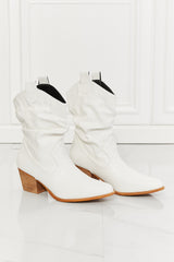 MMShoes Better in Texas Scrunch Cowboy Boots in White Ins Street