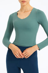 Long Sleeve Round Neck Fitness Top Ins Street