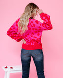 Earnest Two-Tone Leopard Sweater - Red Pink Ins Street