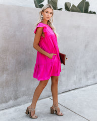 East Coast Pocketed Tiered Babydoll Dress - Fuchsia Ins Street