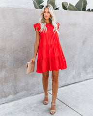 East Coast Pocketed Tiered Babydoll Dress - Red Ins Street