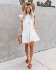 East Coast Pocketed Tiered Babydoll Dress - White Ins Street