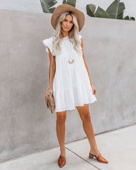 East Coast Pocketed Tiered Babydoll Dress - White Ins Street