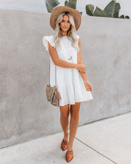 East Coast Pocketed Tiered Babydoll Dress - White Ins Street