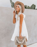 East Coast Pocketed Tiered Babydoll Dress - White Ins Street