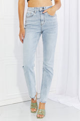 Lovervet Full Size Raw Hem High-Waisted Jeans Ins Street