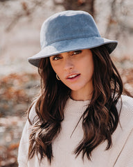 Echo Corduroy Bucket Hat - Dusty Blue Ins Street