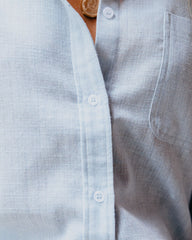 Eden Cotton Blend Button Down Shirt - Blue Ins Street