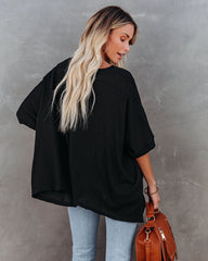 Effortless Cotton Blend Tee - Black Ins Street